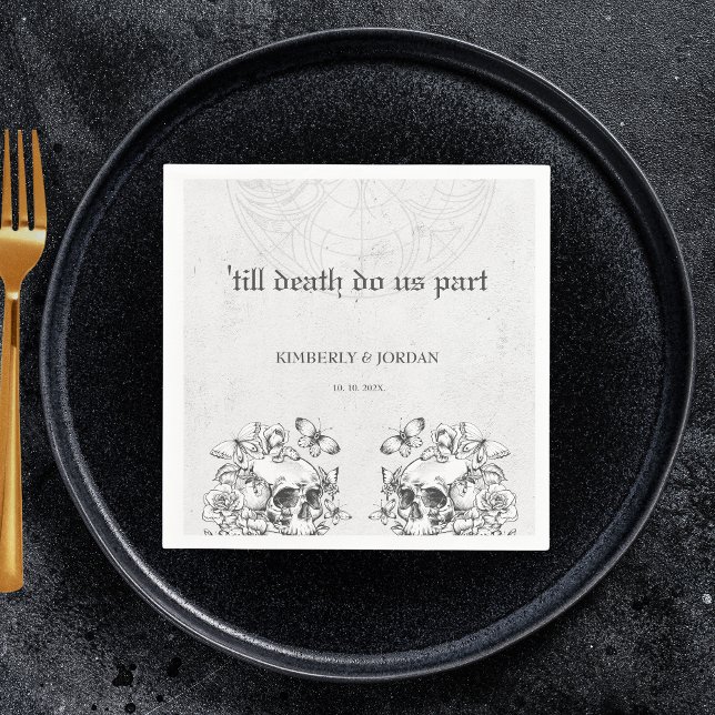 Serviette En Papier Crânes gothiques jusqu'à la mort ne nous séparons  (Créateur téléchargé)