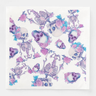 Serviette En Papier Crânes Pastelloween