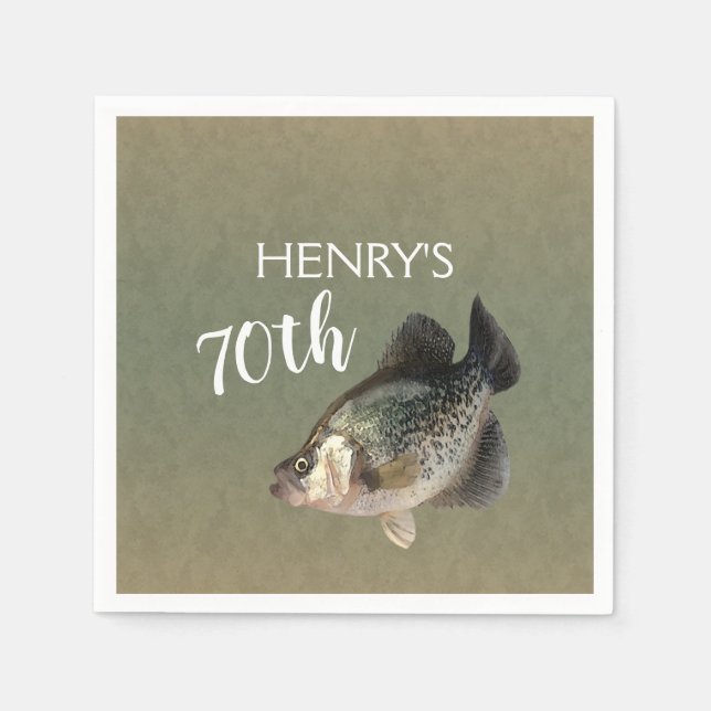 Serviette En Papier Crappie Fishing 70e anniversaire (Devant)