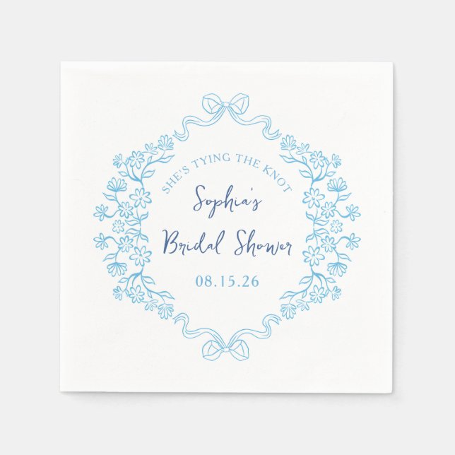Serviette En Papier "Cravate du noeud" quelque chose de bleu Bow Fête  (Devant)