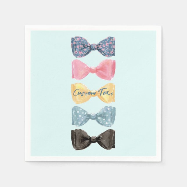 Serviette En Papier Cravates Bow personnalisés (Devant)