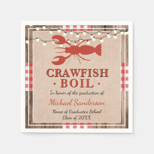 Serviette En Papier Crawfish Boil Homard Engagement Partie Rustique