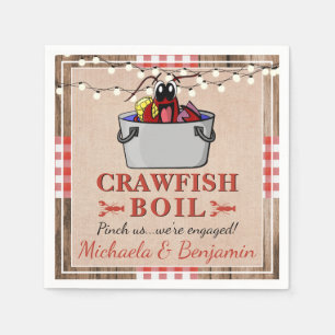 Serviette En Papier Crawfish Boil Homard Rustic Engagement Party