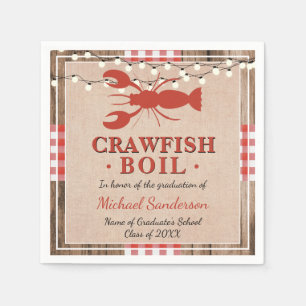 Serviette En Papier Crawfish Boil Lobster Graduation Party Rustique