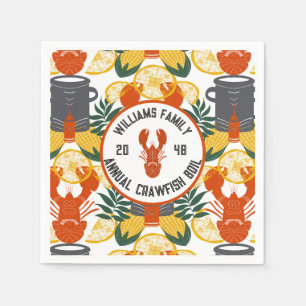 Serviette En Papier Crawfish Boil Party -Cajun Seafood Celebration