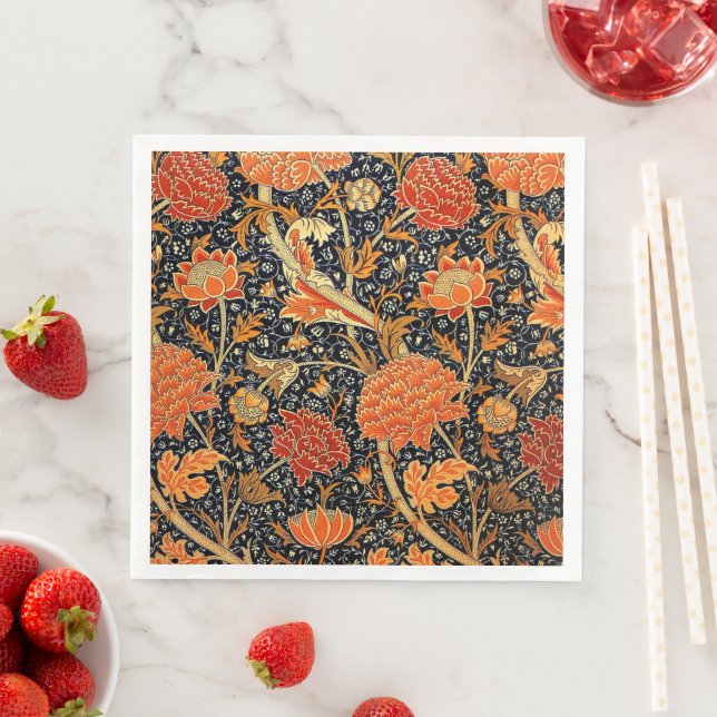 Serviette En Papier Cray, un design William Morris, (En situation)