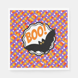 Serviette En Papier Crazy Candy Corn Black Bat Boo!