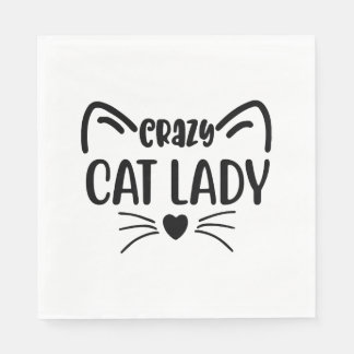 SERVIETTE EN PAPIER CRAZY CHAT LADY