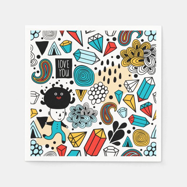 Serviette En Papier Crazy head (Devant)