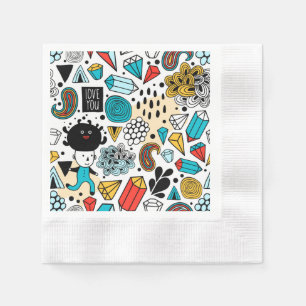 Serviette En Papier Crazy head
