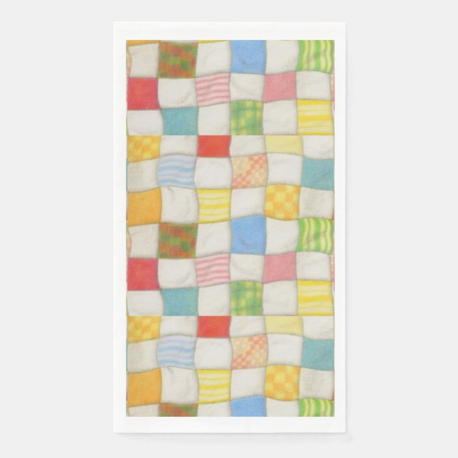 Serviette En Papier CRAZY QUILT Guest Serviettes Papier serviette (Devant)