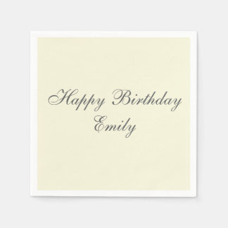 Serviette En Papier Cream Minimalist Birthday Party Napkins