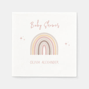 Serviette En Papier Cream Pastel Simple minimaliste Baby shower