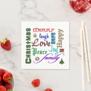 Serviette En Papier Création de mots de Noël