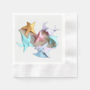 Serviette En Papier Créations maritimes Origami avec Vagues Pastel