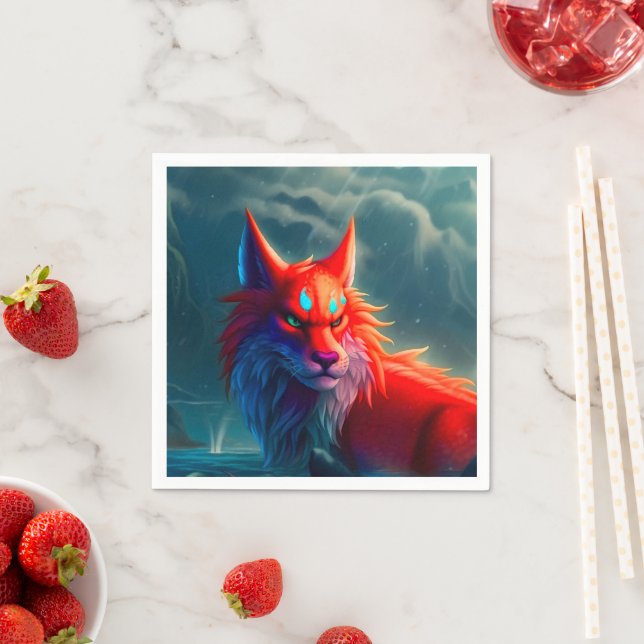 Serviette En Papier Créature Ai (En situation)