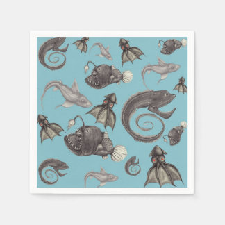 Serviette En Papier Créatures de la mer profonde