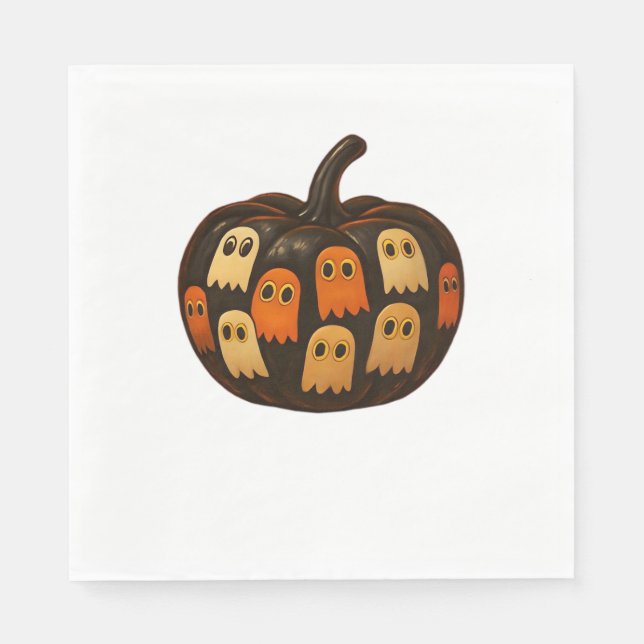 Serviette En Papier Creeper Citrouille Ghosts Halloween Cadeau classiq (Devant)