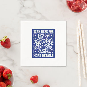 Serviette En Papier Créer un code QR scannable Bleu marine (modifiab