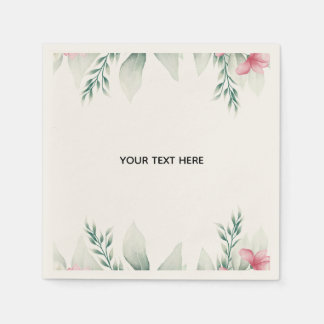 Serviette En Papier Créez votre propre bordure florale colorée