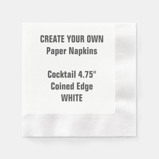 Serviette En Papier Créez votre propre papier à cocktail BLANC Napkin (Devant)