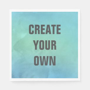 Serviette En Papier Créez votre propre peinture d'aquarelle turquoise