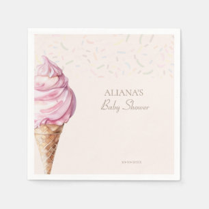 Serviette En Papier Crème de glace mignonne thème Baby shower fille