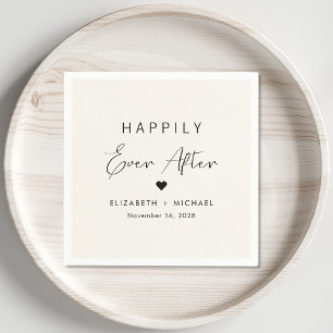 Serviette En Papier Crème de Mariage Happily Ever After