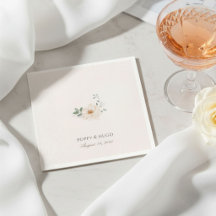 Crème d'Ivoire | Mouchoir de mariage floral chic