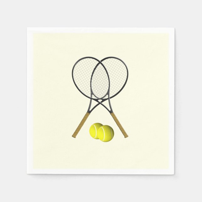 Serviette En Papier Crème double de tennis (Devant)
