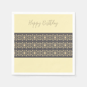 Serviette En Papier Crème Et Taupe Élégantes