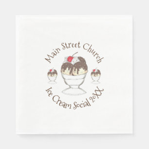 Serviette En Papier Crème glacée annuelle Événement social Hot Fudge S