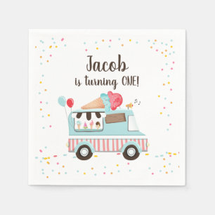 Serviette En Papier Crème glacée Camion Sweet Time Boy Anniversaire fê