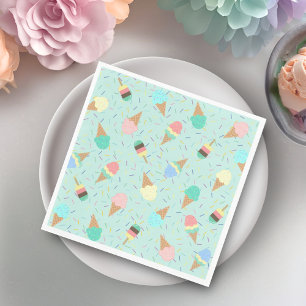 Serviette En Papier Crème glacée et arroser doux fête d'anniversaire V