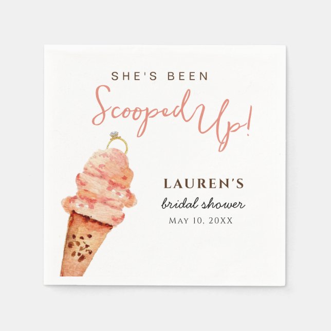 Serviette En Papier Crème glacée Fête des mariées ramassée (Devant)