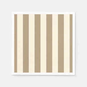 Serviette En Papier Crème Tofu Khaki Oyster Stripe