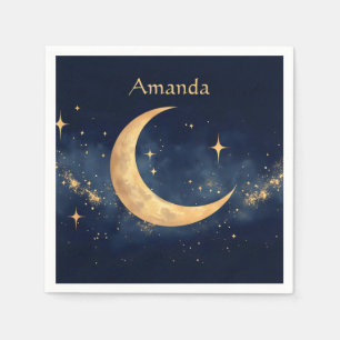 Serviette En Papier Crescent Lune personnalisée et Stars Ciel nocturne