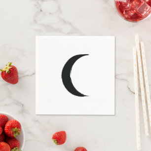 Serviette En Papier Crescent noir Lune foncée Astrologie Zodiac