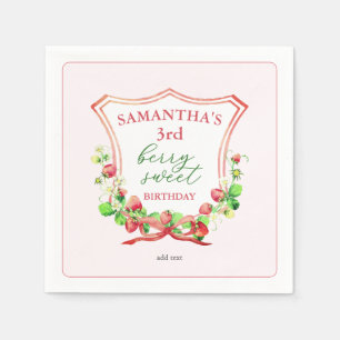 Serviette En Papier Crest Bow Berry Doux Aquarelle N'importe quel âge