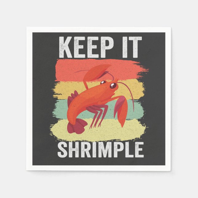 Serviette En Papier Crevettes amusantes Coquillages Gardez-le Crevette (Devant)