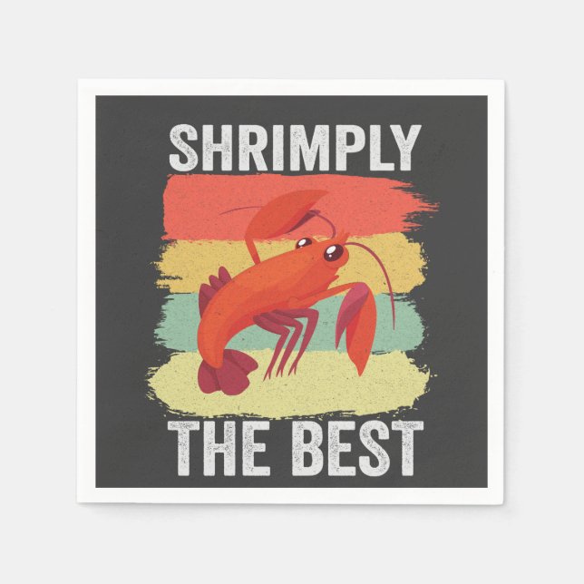 Serviette En Papier Crevettes amusantes Coquillages Gardez-le Crevette (Devant)