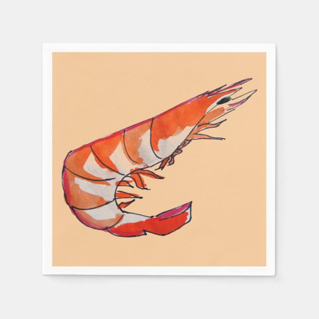 Serviette En Papier Crevettes crevettes dîner de fruits de mer (Devant)