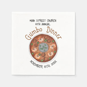 Serviette En Papier Crevettes Gumbo Stew Louisiana LA New Orleans Alim
