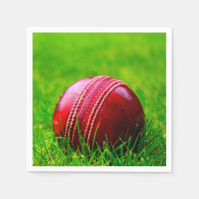 Serviette En Papier Cricket Ball Sport Personnalisez-le avec du texte (Devant)