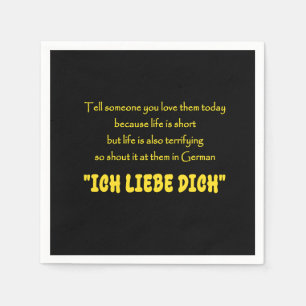 Serviette En Papier Criez votre amour en allemand avec humour