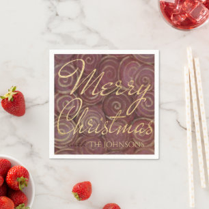 Serviette En Papier Crimson de Noël et or