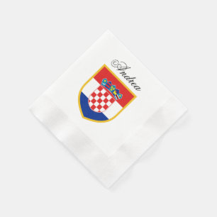 Serviette En Papier Croatia Flag Personalized