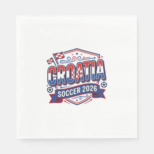Serviette En Papier Croatie Football 2026 Football Gras Typographie Pa