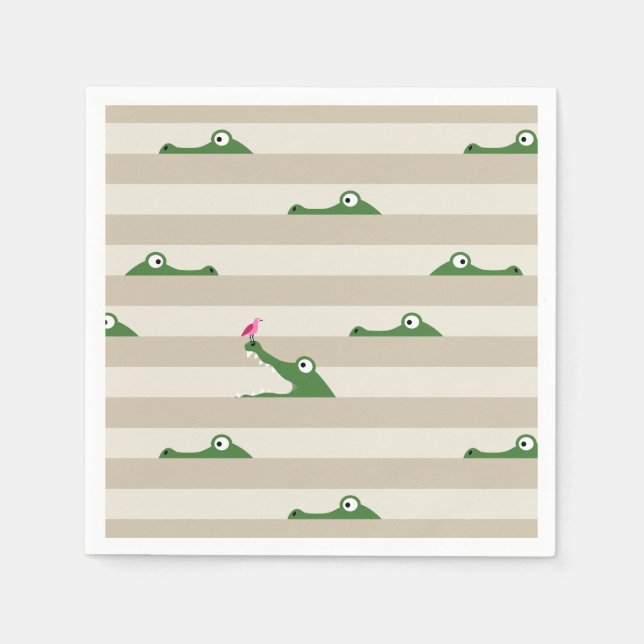 Serviette En Papier Crocodile (Devant)