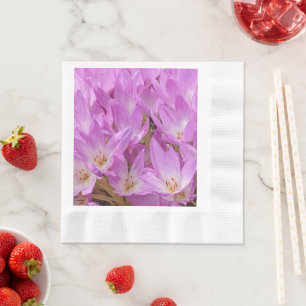 Serviette En Papier Crocus d'automne rose fleurit Floral